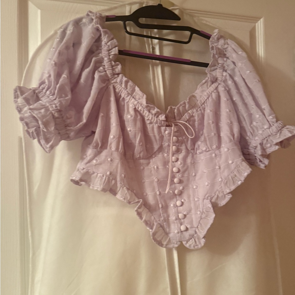Sabo Skirt Lavender Ruffle Blouse